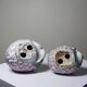 Pair of hand-painted Chinese porcelain quails, 1960s-1970s.