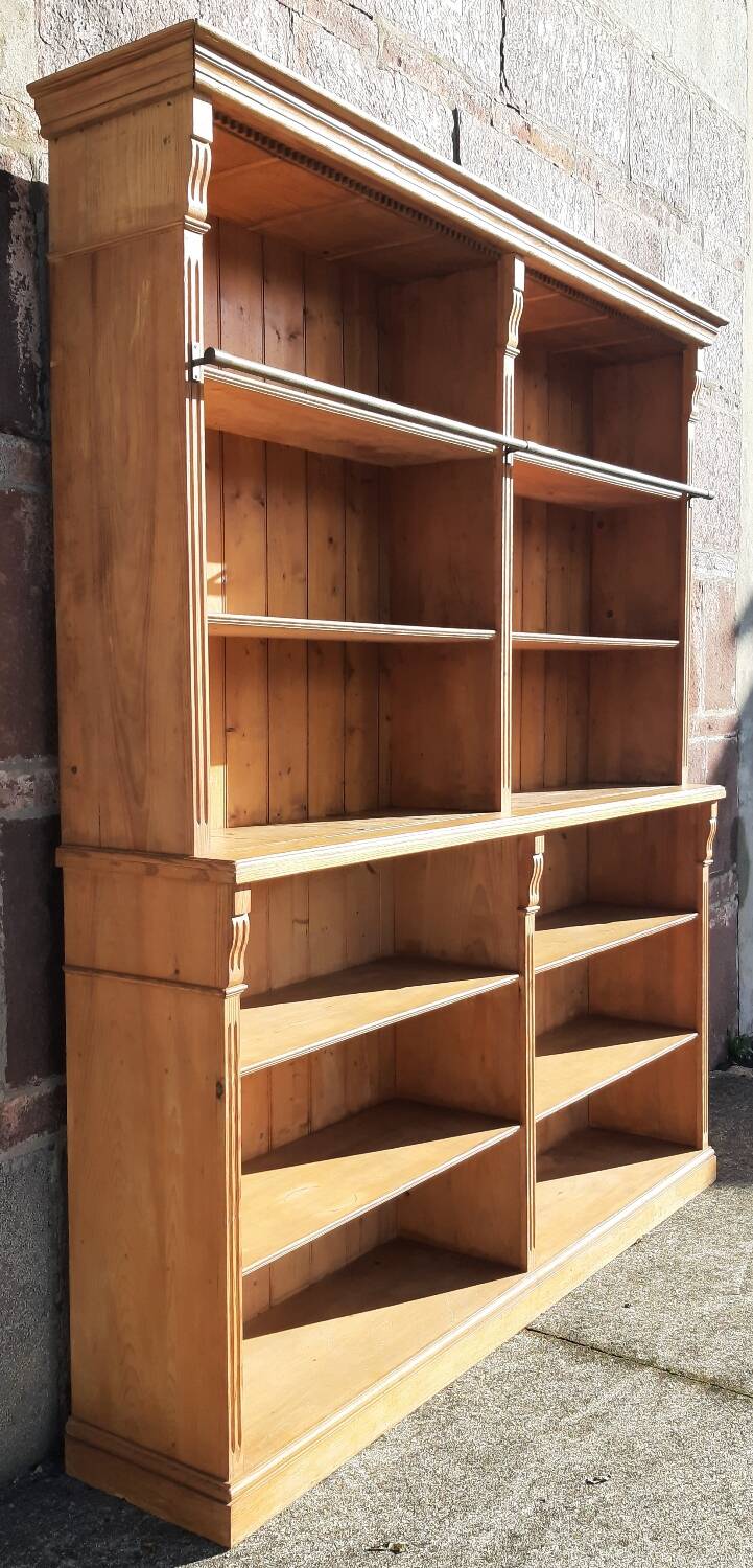 Pine bookcase (251 x 49 x height 288 cm)