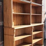 Pine bookcase (251 x 49 x height 288 cm)