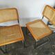Pair of chairs, canning and chrome tubular metal