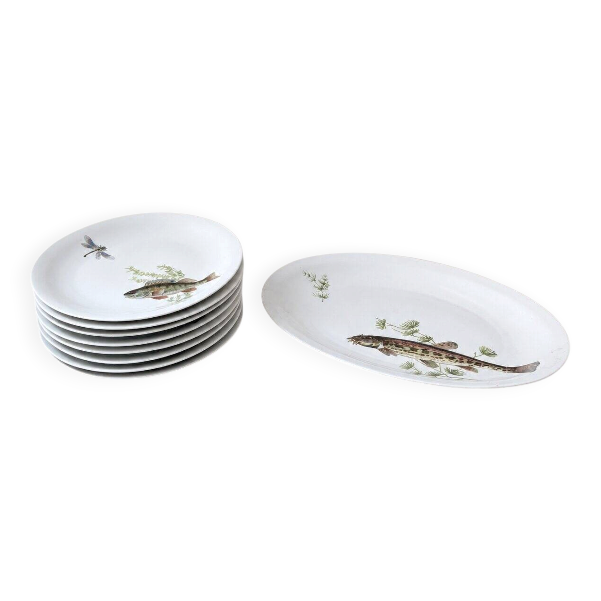 Service à poisson en porcelaine