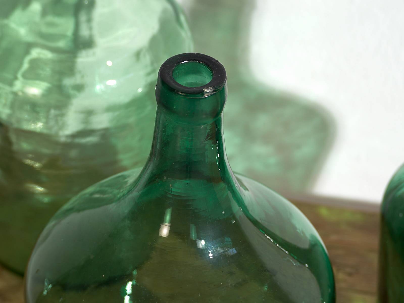 Antique green colored demiurge boxes (c.1920). Set of 3 pieces