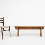 Art Deco bench in solid wood, France ca. 1940