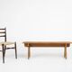 Art Deco bench in solid wood, France ca. 1940