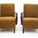 A pair of Art Deco armchairs by J. Halabala from the 1930s, Czech Republic.