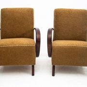 A pair of Art Deco armchairs by J. Halabala from the 1930s, Czech Republic.