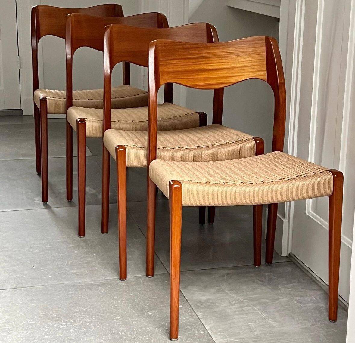 Dining chairs, model 71, by Niels Otto Møller, 1950s, set of 4