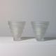Vintage stepped frosted glass wall lamps art deco revival