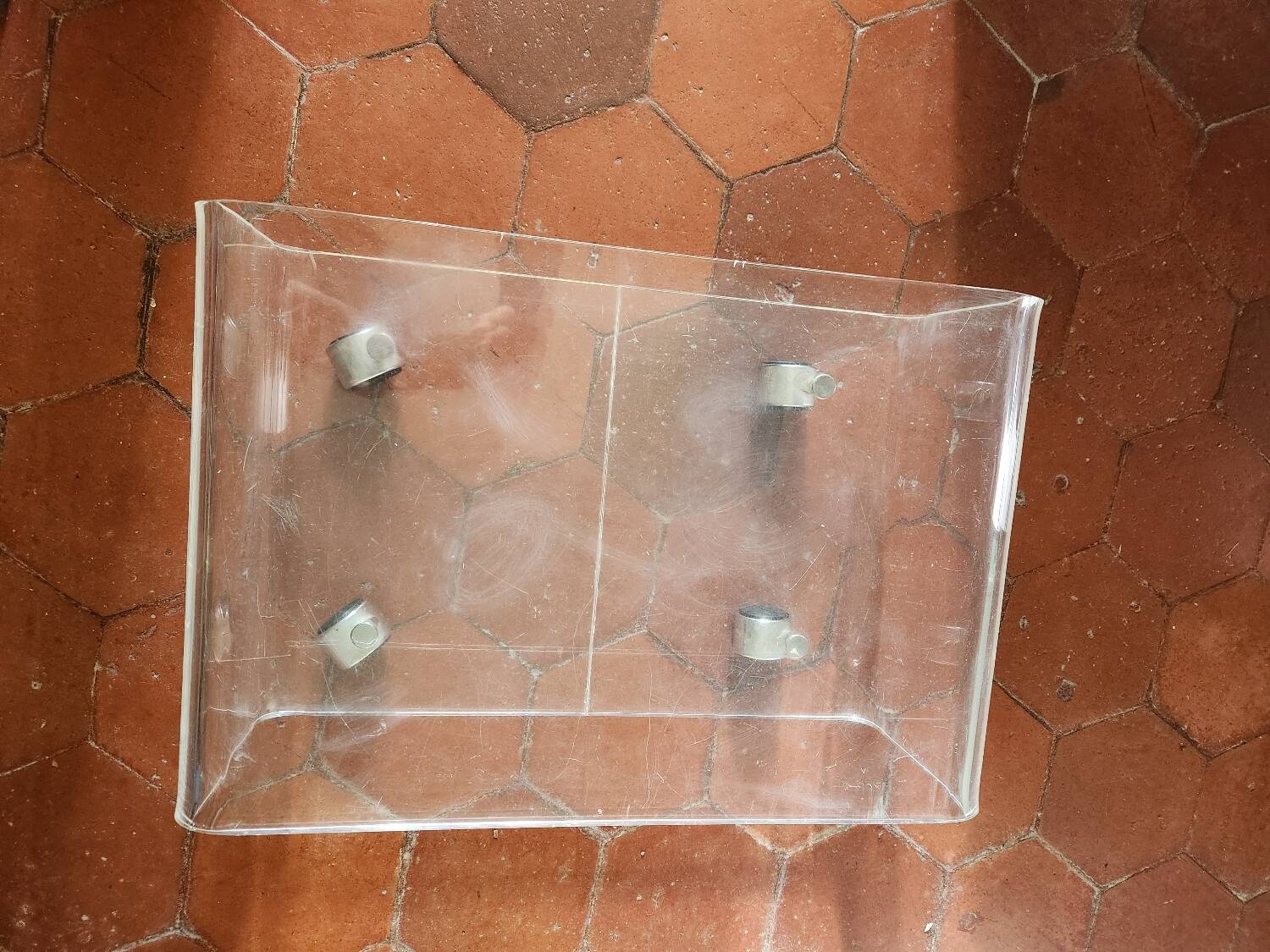 70s plexiglass coffee table