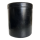 Black leather desk wastebasket, 1960