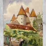 Watercolor Vintage Chateau