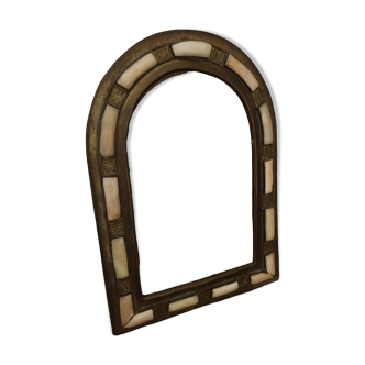 Berber mirror in brass and bone