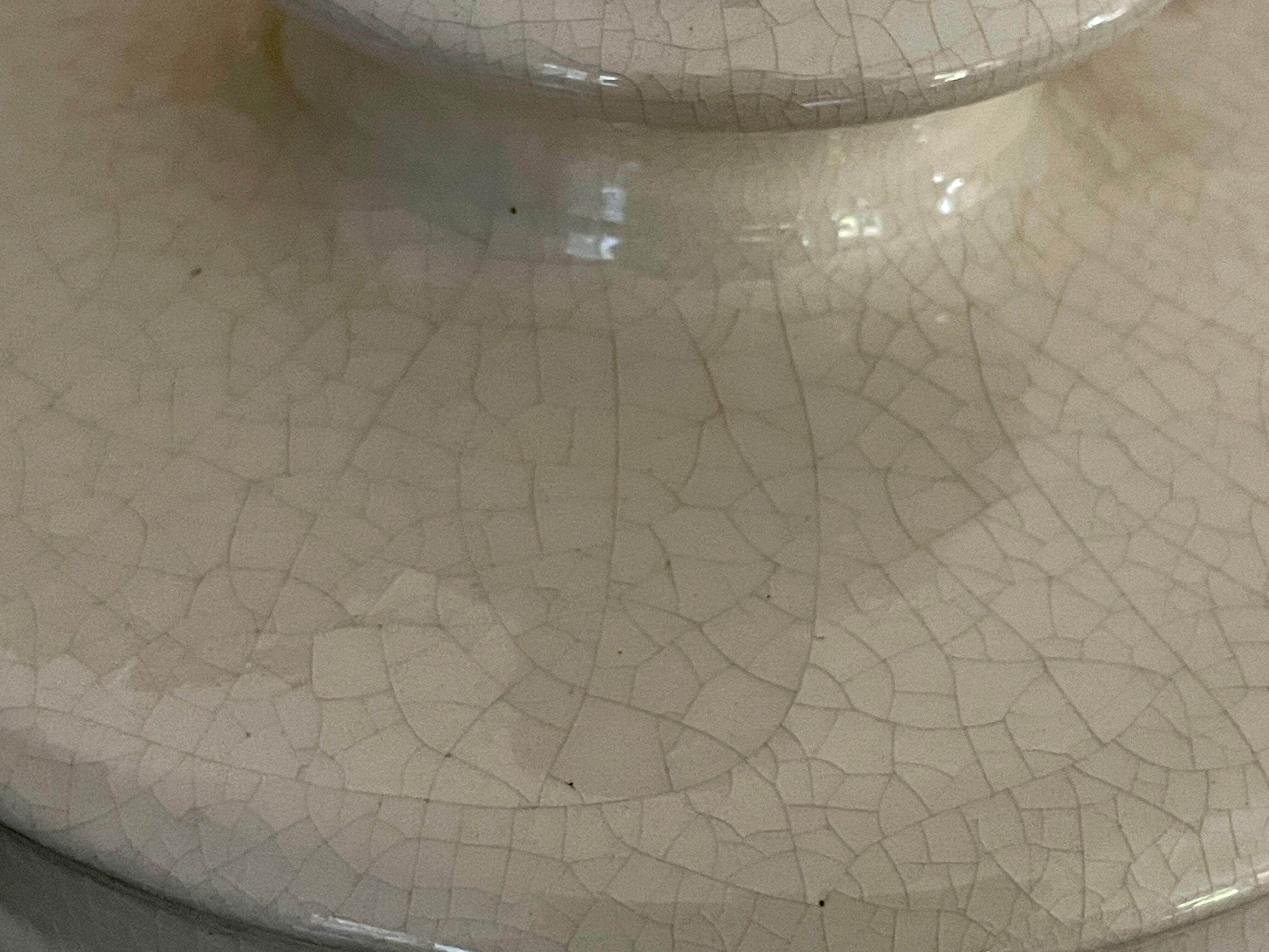 Vintage cracked ceramic lamp foot