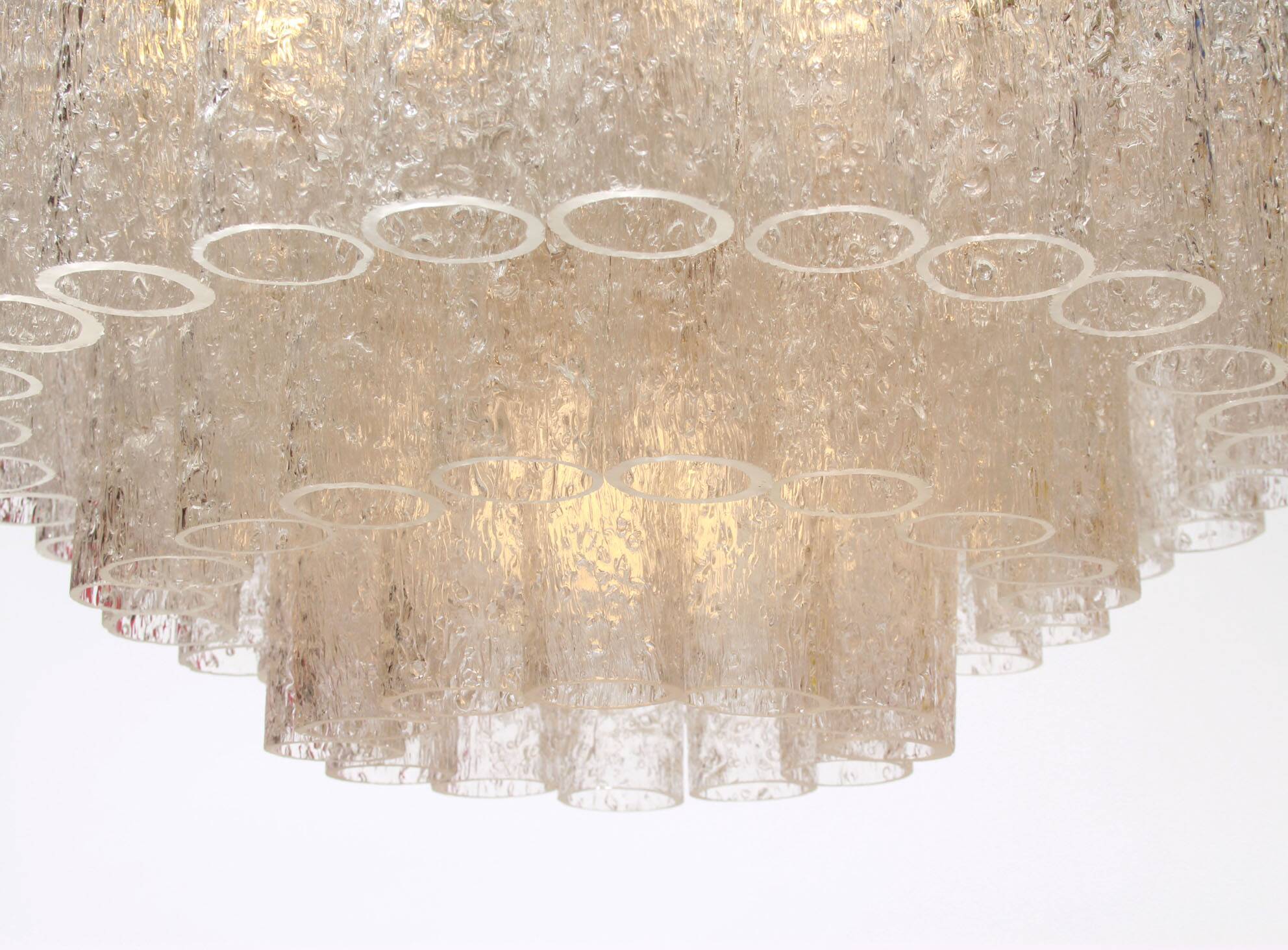 German 1960s chandelier with 60 cristall glass tubes