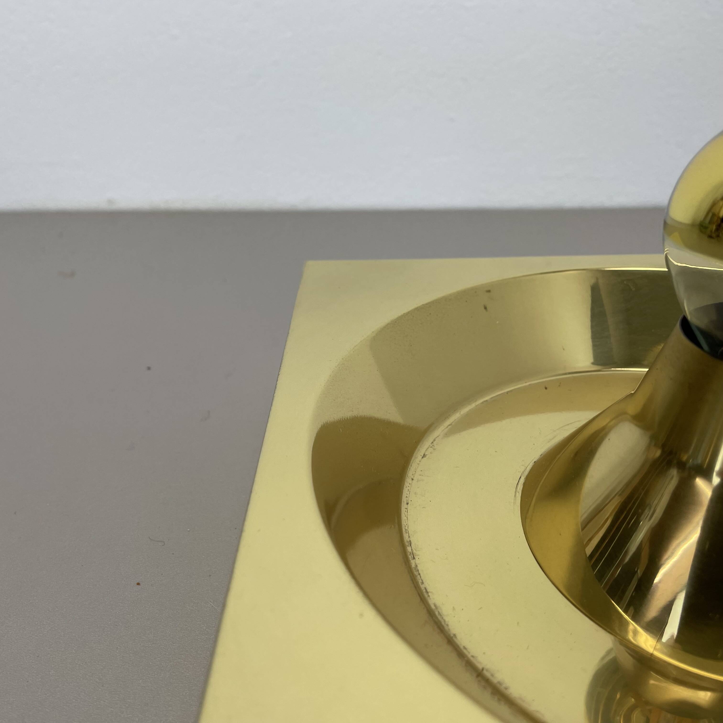 Rare Brass Pop Art Metal Wall Light by Klaus Hempel for Kaiser Leuchten, 1970s