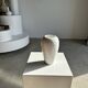 Oblong white vase H:20cm
