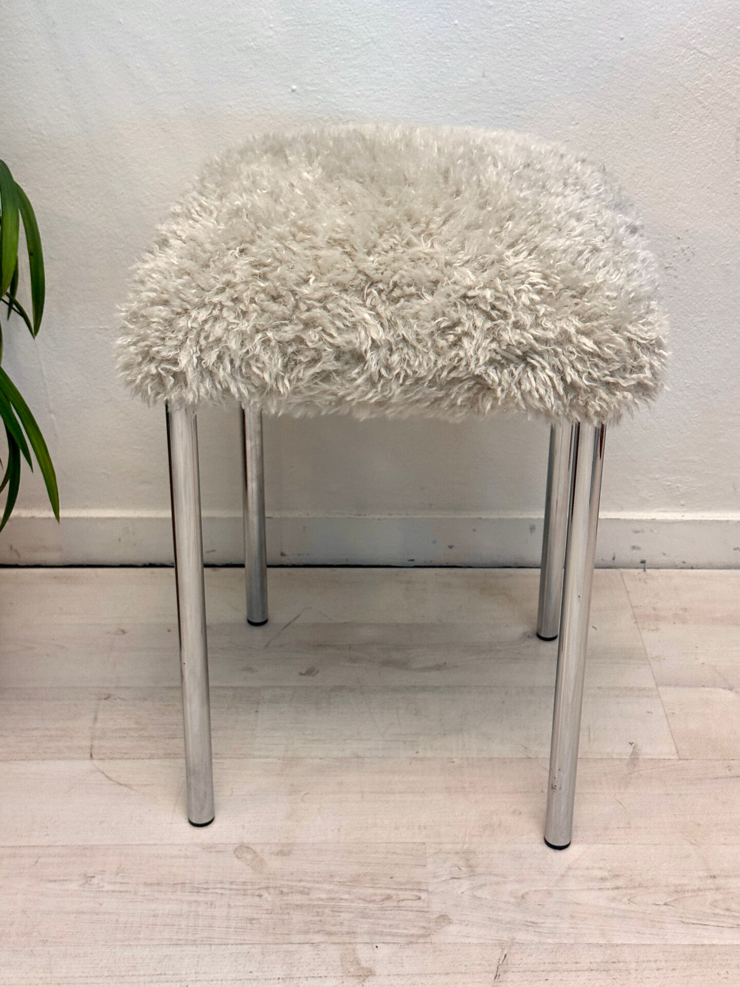Vintage chromen buisframe krukje seventies