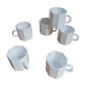6 tasses à café blanche octogonal vintage 70