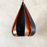 Werner Schou Pendant Lamp Made Of Copper And Black Lacquered Metal - Scandinavian Mid-century - Vint