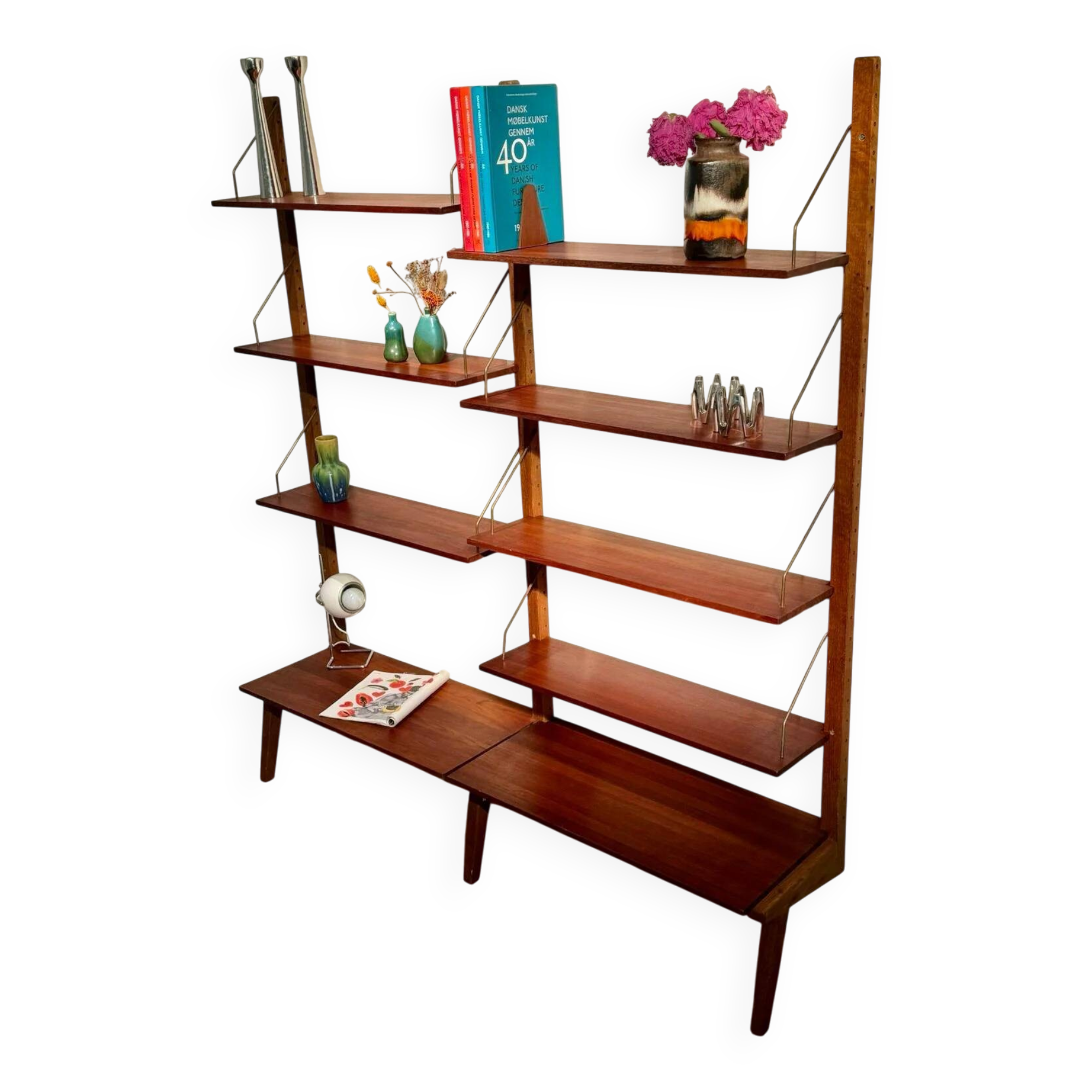 Vintage Scandinavian "Alva" library in teak