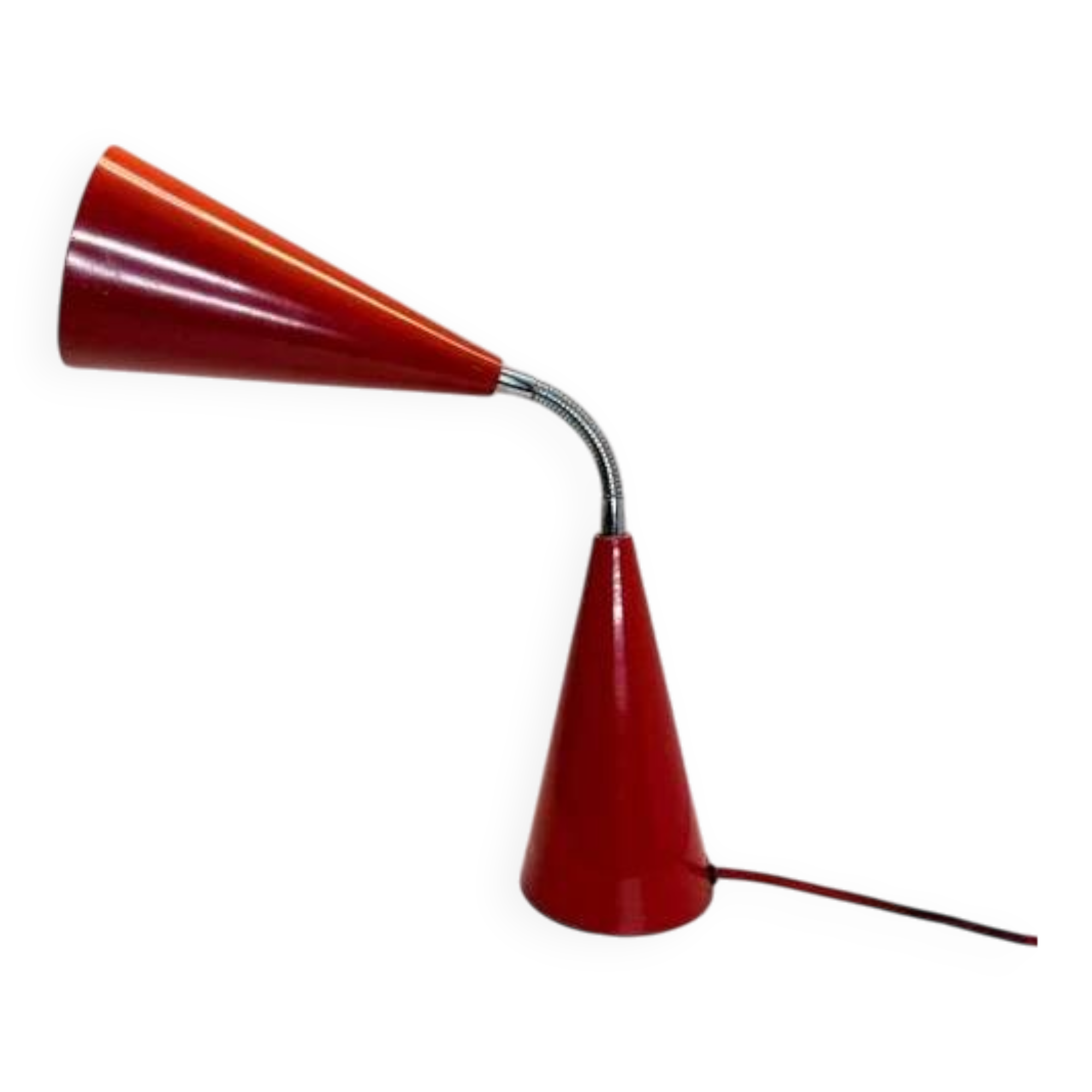 80's style table lamp Max Bill, Egoluce, vintage brown-red.