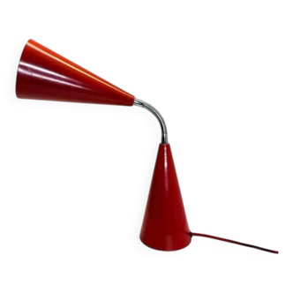 80's style table lamp Max Bill, Egoluce, vintage brown-red.