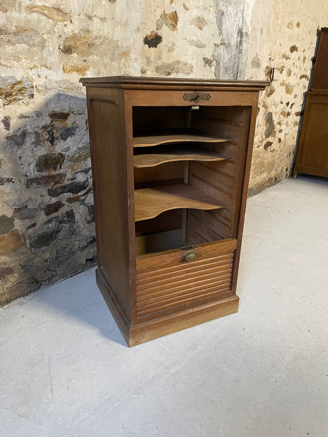 Vintage wooden curtain cabinet