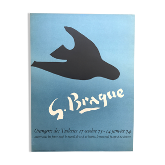Affiche originale d'exposition de Georges Braque, Orangerie des Tuileries, 1974