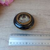 Small greece ceramic jewelry box with 24k gold border and decor