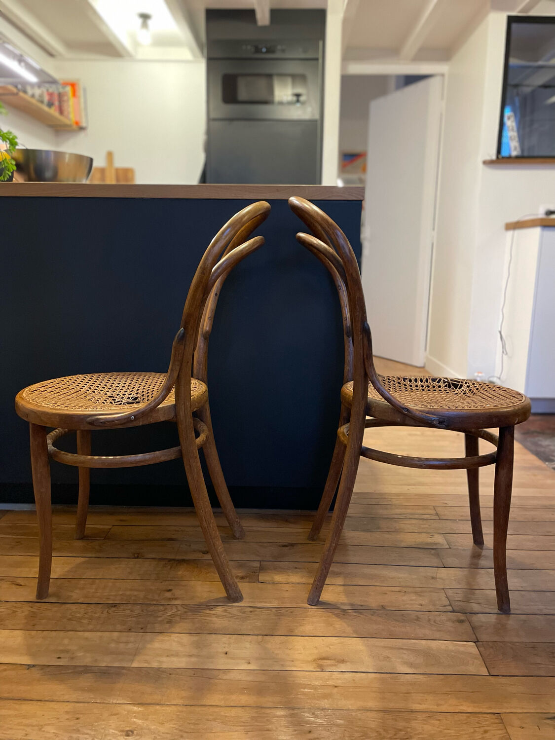 Chaises bistrot cannage