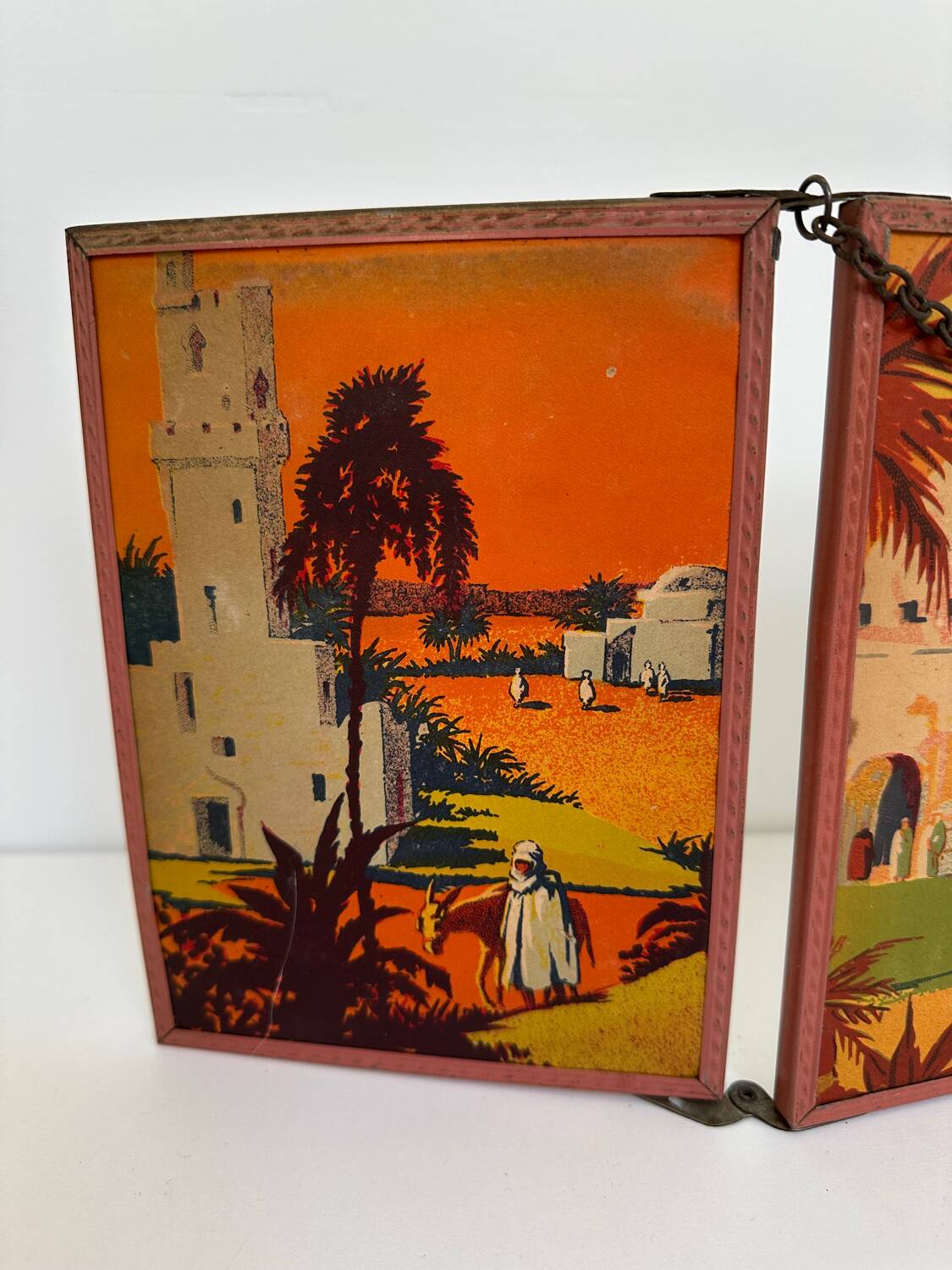 Orientalist triptych barber mirror 1920