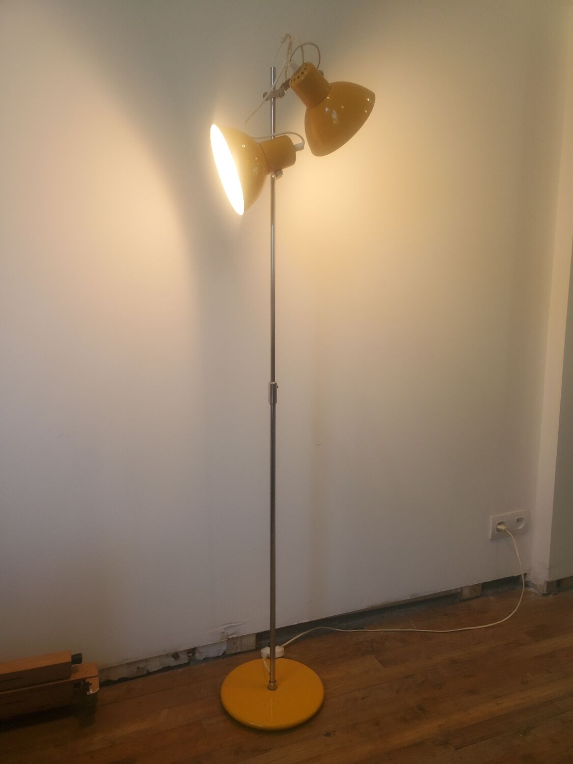 Yellow 70s floor lamp