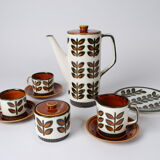 Coffee Set 1966 Rambouillet  Boch Freres S.A. , Set: 6 big plates 6 small plates, 5 cups, sugar pot,