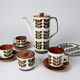Coffee Set 1966 Rambouillet  Boch Freres S.A. , Set: 6 big plates 6 small plates, 5 cups, sugar pot,
