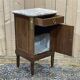 Bedside table in marquetry and white marble top, early 20th century