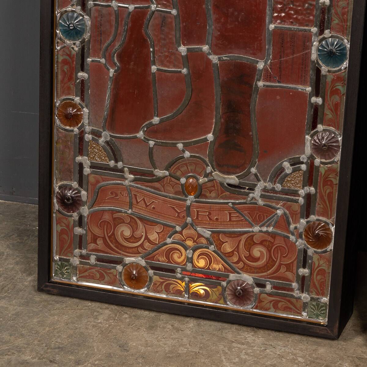 Antique 19thc victorian stained glass window light boxes c.1880