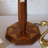 Vintage lace marquetry bedside lamp