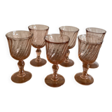 6 small Rosaline glasses