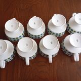 Service 8 cups "Rosette Taïga" Tapio Wirkkala & Ute Schröder for Rosenthal, ca 1970