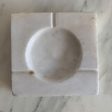 Square ashtray in white marble