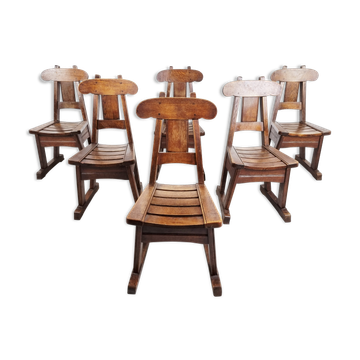 Chaises de salle à manger brutalistes vintage