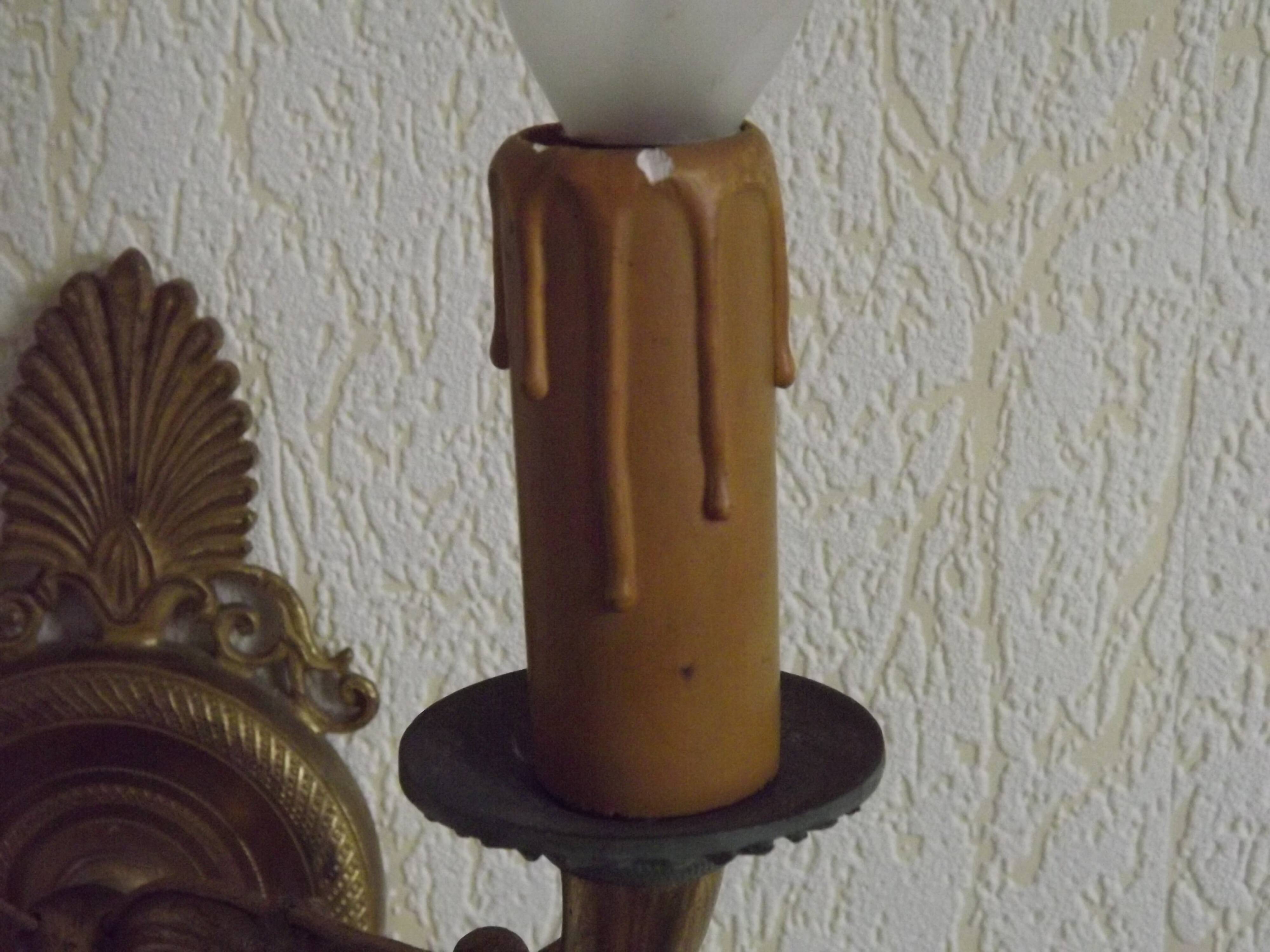 French Antique Bronze Empire Double Wall Sconce with Fan & Swan Detail 5239