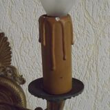 French Antique Bronze Empire Double Wall Sconce with Fan & Swan Detail 5239