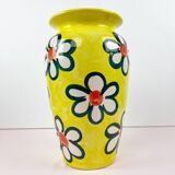 Large vase decorated with flowers