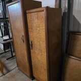 Art deco wardrobe in elm burl