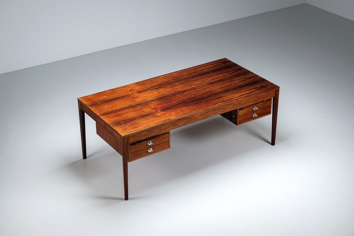 Finn Juhl FD-951 “Diplomat” desk in rosewood France & Son Denmark 1960