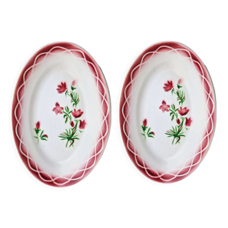 Two oval plates model Aude Sarreguemines Digoin