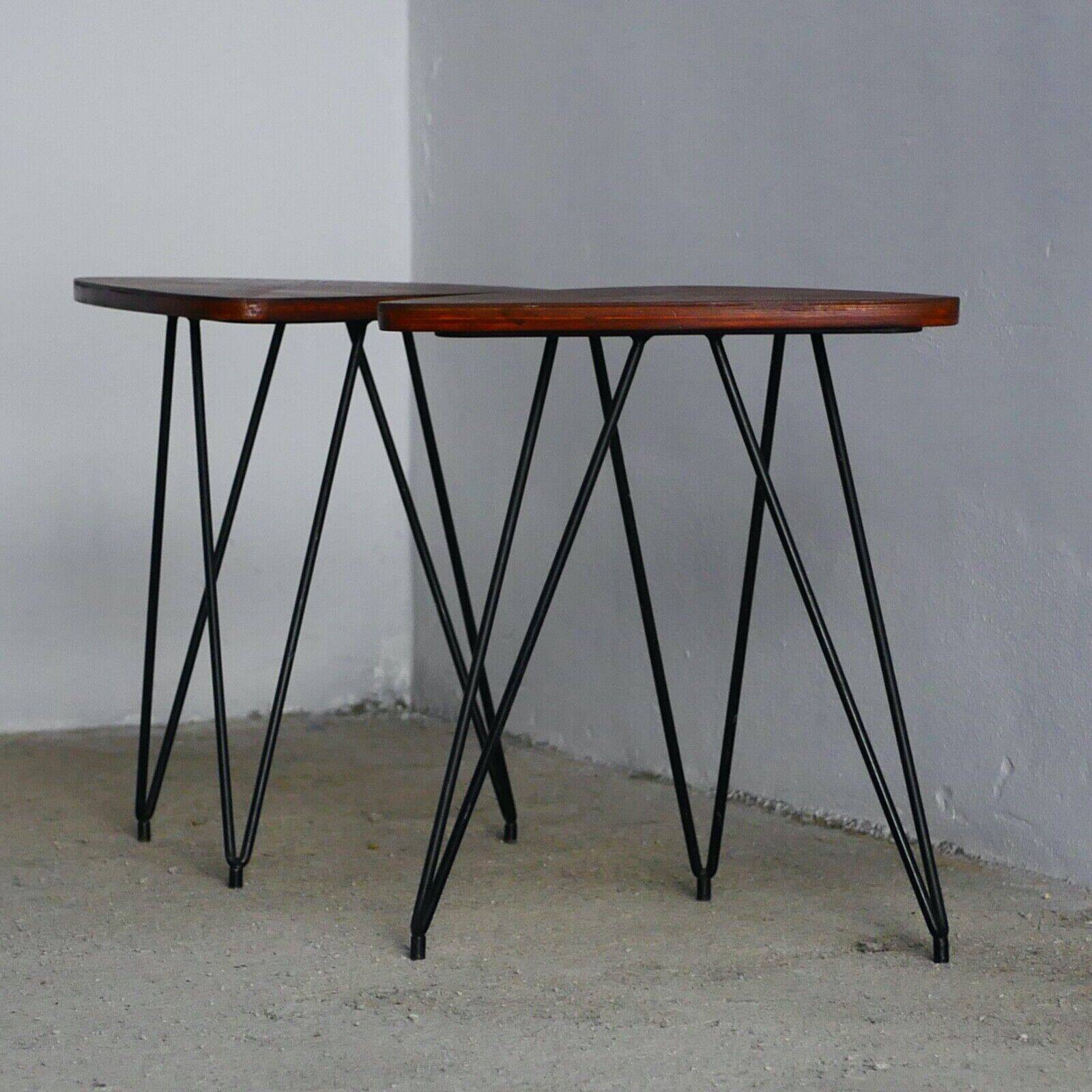 Paire de tables d'appoint années 50 - Design italien - Décoration vintage - Isa - Campo - Medea