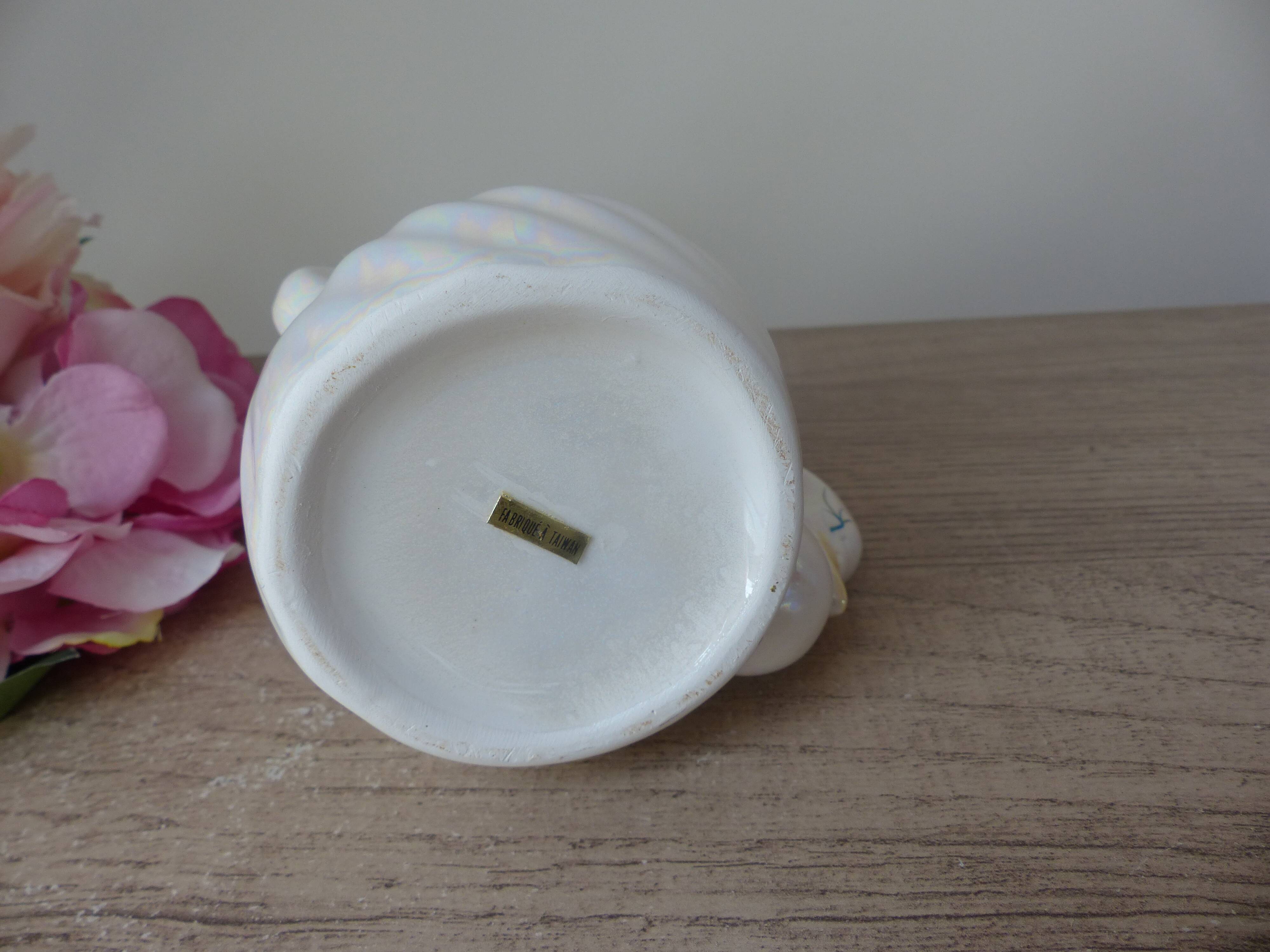 Iridescent Ceramic Swan Tumbler, Swan Pot Bathroom Decoration