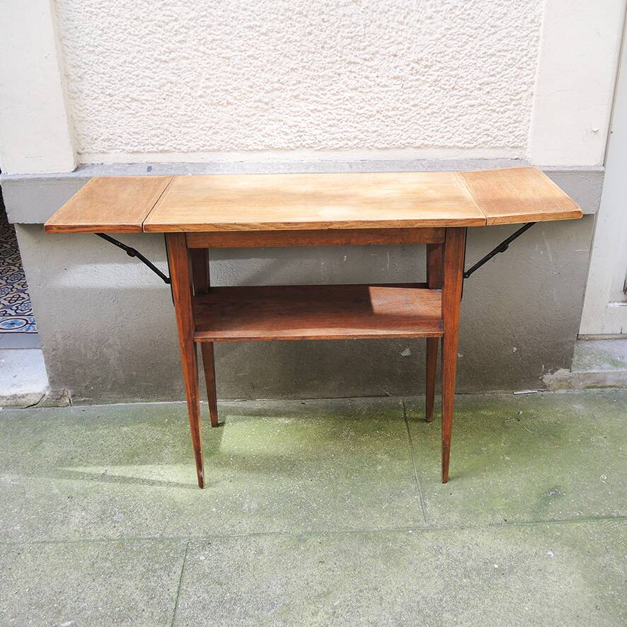 Old solid wood console with 2 flaps.